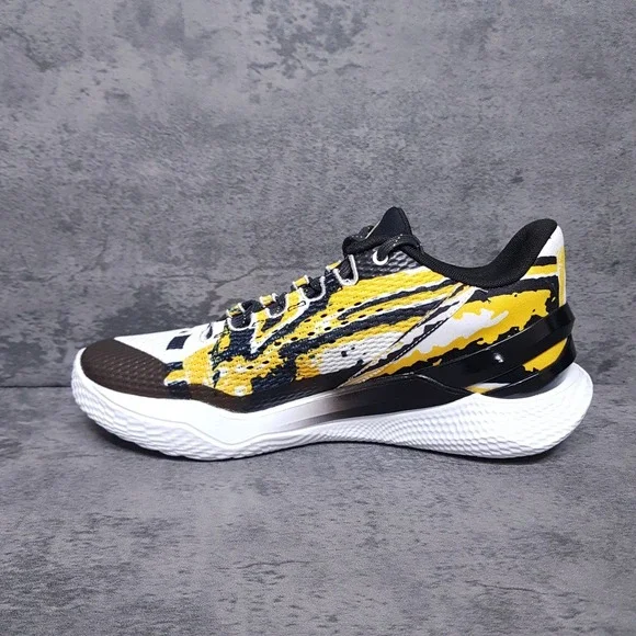 UNDER ARMOUR Curry 2 Low‎ Flotro Taxi Basketball Shoes Mens 7 Black Yellow - Picture 2 of 5